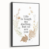 Botanical Typography Art Print – Motivational Quote on Canvas
