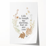 Botanical Typography Art Print – Motivational Quote on Canvas