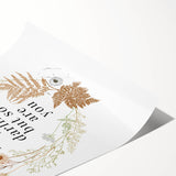 Botanical Typography Art Print – Motivational Quote on Canvas