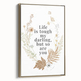 Botanical Typography Art Print – Motivational Quote on Canvas