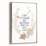 Botanical Typography Art Print – Motivational Quote on Canvas
