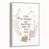 Botanical Typography Art Print – Motivational Quote on Canvas