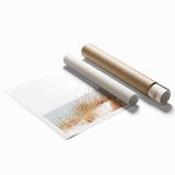 Extra large rolled canvas featuring oversized floral motifs in pastel hues, suitable for bathroom or living room walls.