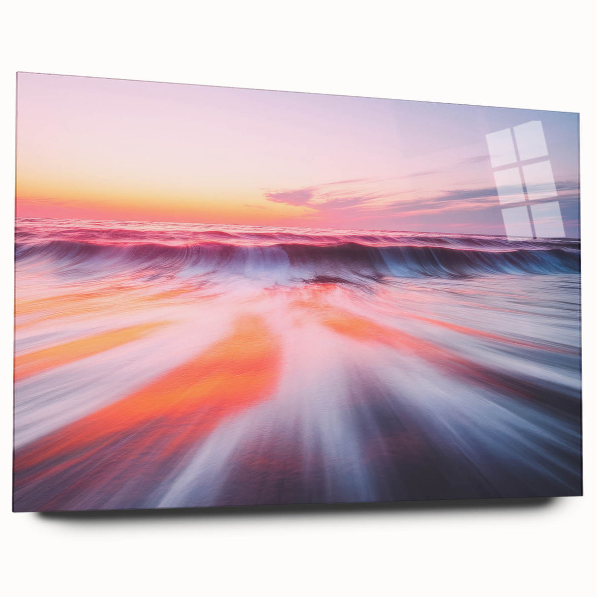 Sunset Ocean Waves – Dynamic Abstract Motion Wall Art