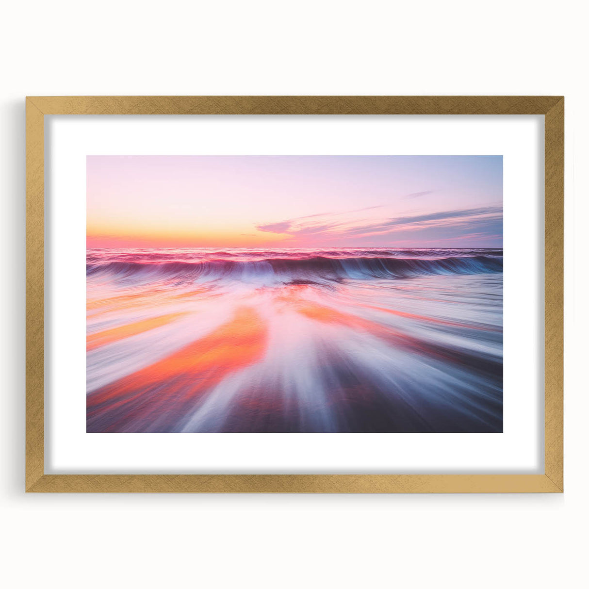 Sunset Ocean Waves – Dynamic Abstract Motion Wall Art