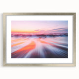 Sunset Ocean Waves – Dynamic Abstract Motion Wall Art