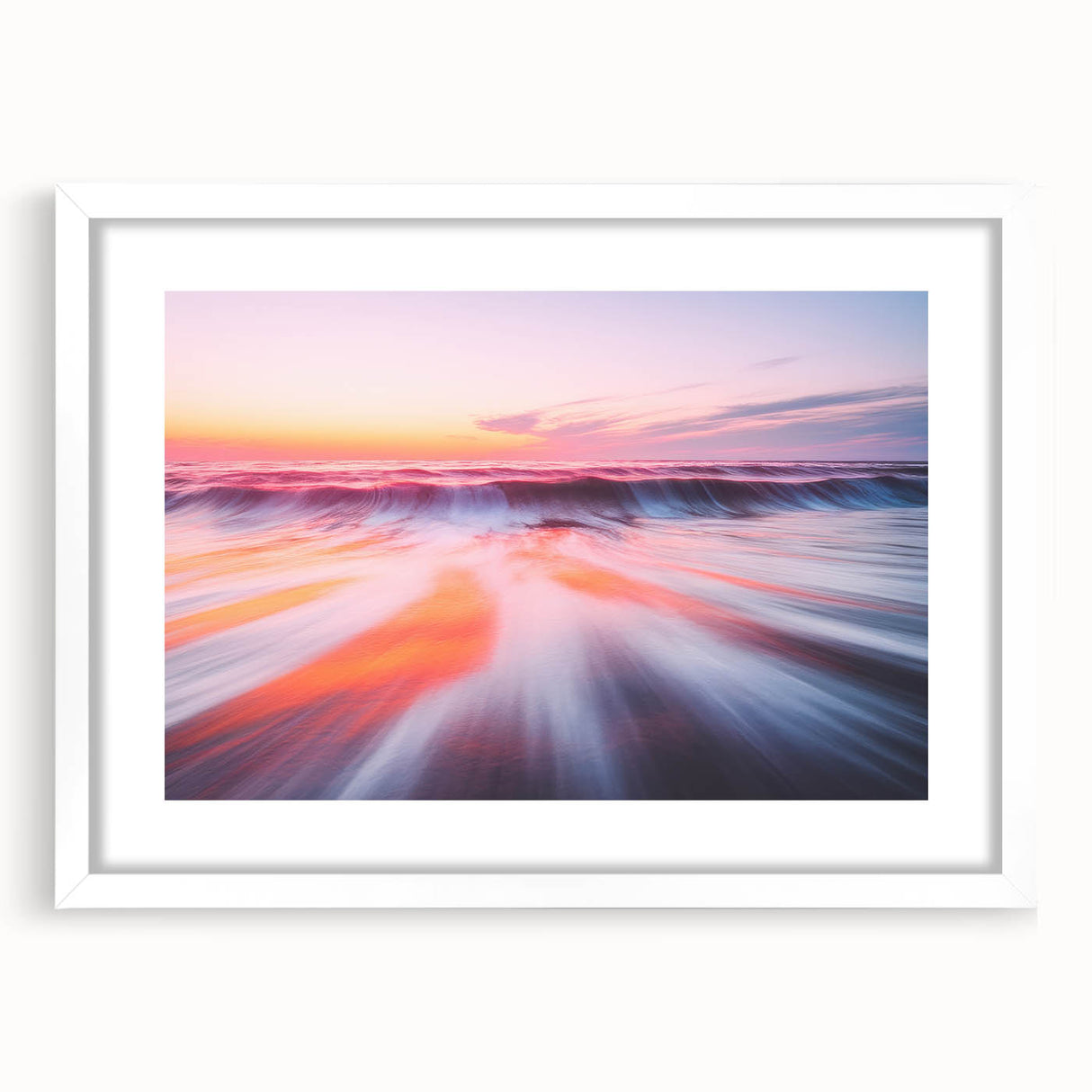 Sunset Ocean Waves – Dynamic Abstract Motion Wall Art