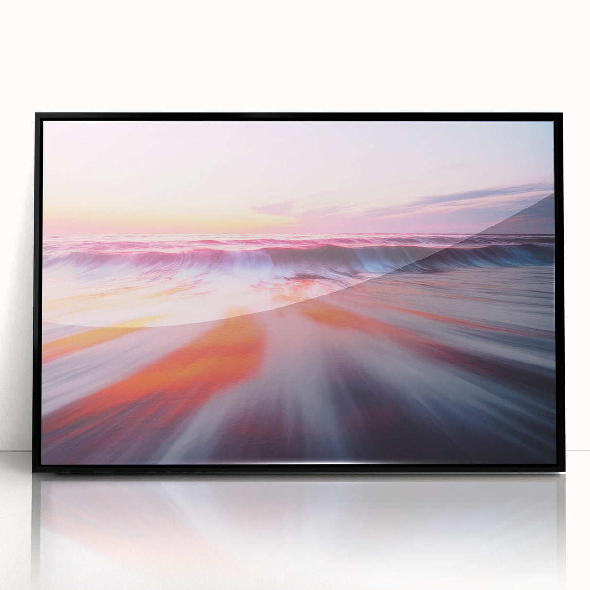 Sunset Ocean Waves – Dynamic Abstract Motion Wall Art