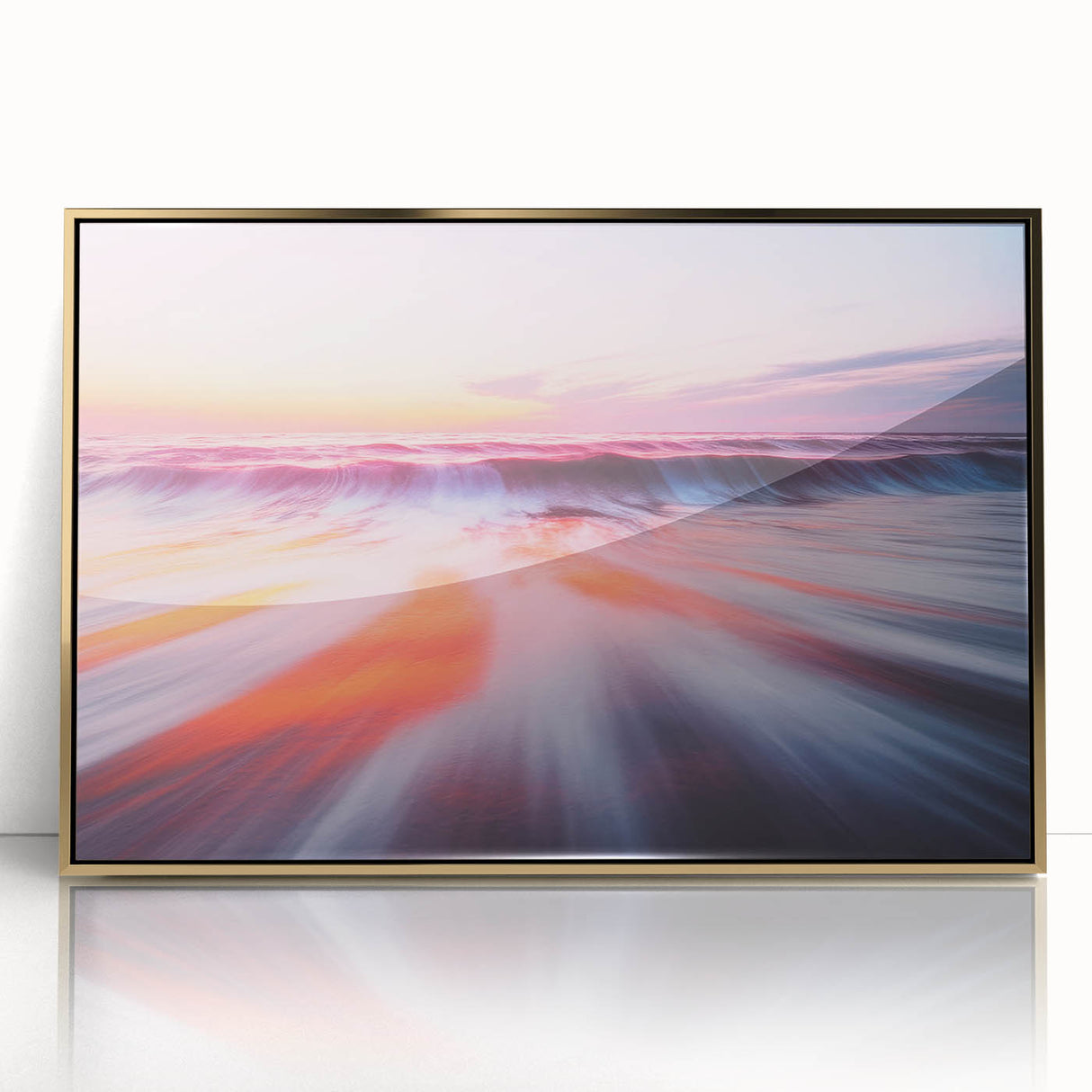 Sunset Ocean Waves – Dynamic Abstract Motion Wall Art