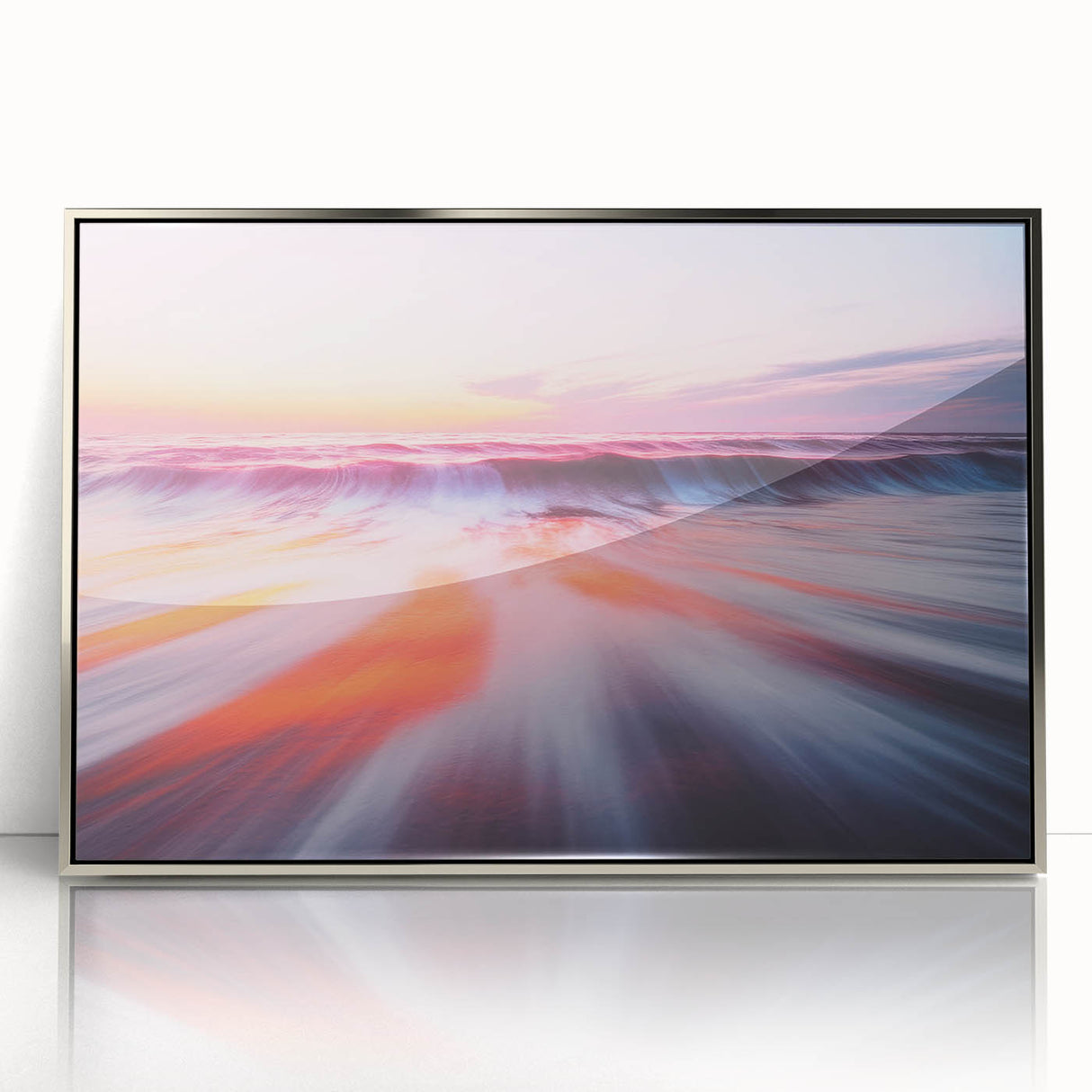 Sunset Ocean Waves – Dynamic Abstract Motion Wall Art