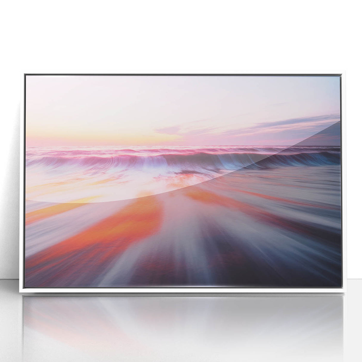Sunset Ocean Waves – Dynamic Abstract Motion Wall Art