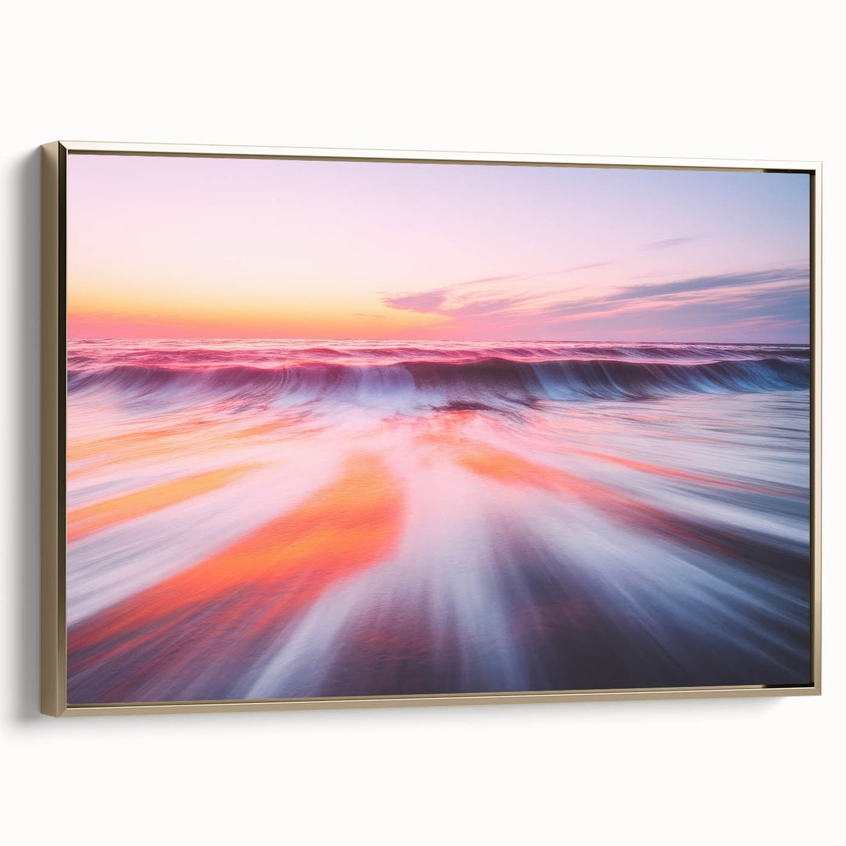 Sunset Ocean Waves – Dynamic Abstract Motion Wall Art