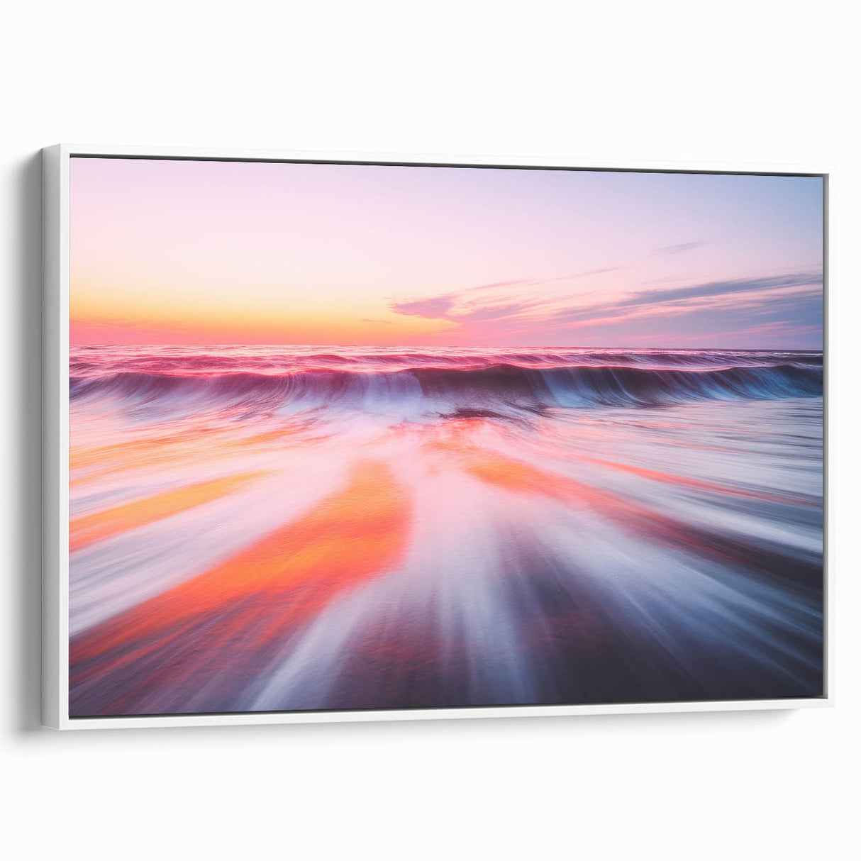 Sunset Ocean Waves – Dynamic Abstract Motion Wall Art