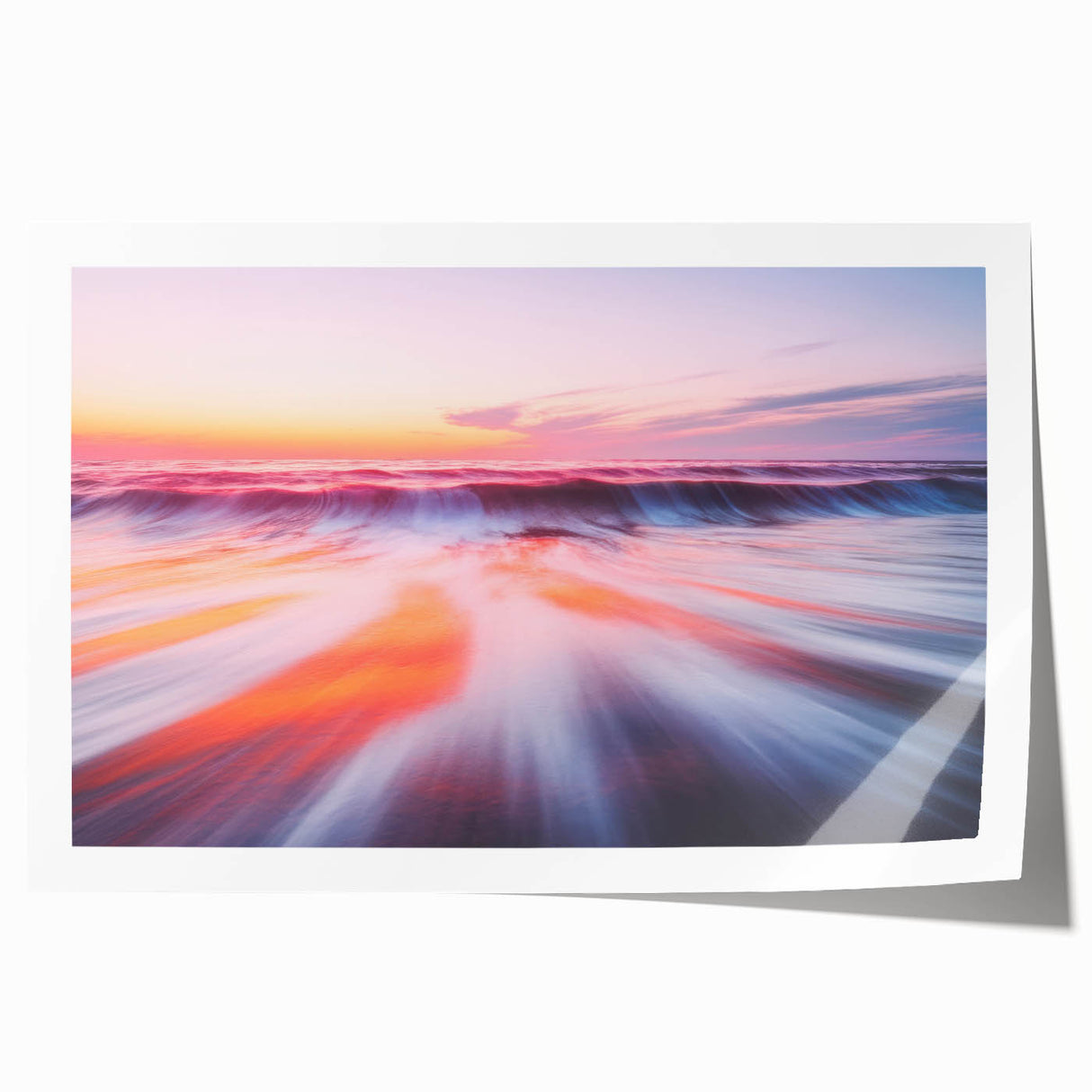Sunset Ocean Waves – Dynamic Abstract Motion Wall Art
