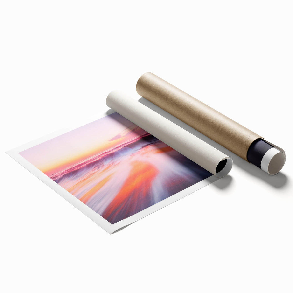 Sunset Ocean Waves – Dynamic Abstract Motion Wall Art