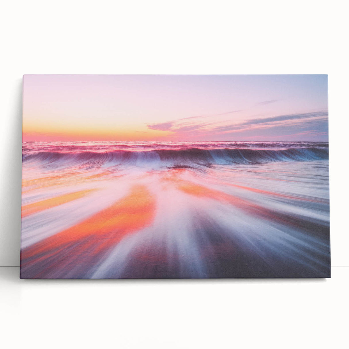Sunset Ocean Waves – Dynamic Abstract Motion Wall Art