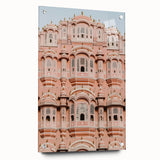 Acrylic glass landscape artwork showcasing a scenic castle view, designed for wall display with decorative pins. The vibrant colors and intricate details enhance any room's decor.