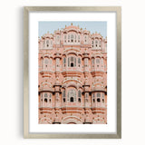 Elegant silver-framed landscape artwork depicting a majestic castle, featuring a decorative mat for added depth. Ideal for home decor or gallery display, enhancing any space with its timeless charm.