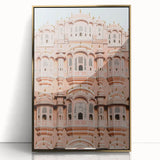 Framed acrylic print showcasing a vibrant landscape featuring a majestic castle, with a gold frame enhancing its elegance, perfect for home decor or art collectors.