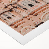 Rolled canvas artwork showcasing a vibrant landscape featuring a historic castle surrounded by lush greenery and rolling hills, designed for wall display.