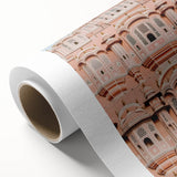 Rolled canvas artwork showcasing a vibrant landscape with a historic castle, featuring rich colors and intricate details, securely packaged in a protective cardboard tube. Perfect for enhancing home decor or art collections.