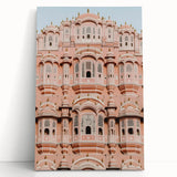 Stretched canvas artwork showcasing a serene landscape with a majestic castle surrounded by vibrant greenery, perfect for enhancing home decor and creating a tranquil atmosphere.