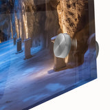 Close-up image of an acrylic glass artwork depicting intricate cave landscapes, showcasing vibrant colors and detailed textures, ideal for home decor or art enthusiasts.