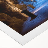 Vibrant rolled canvas art depicting intricate cave landscapes with detailed textures, ideal for home decor or artistic displays, packaged securely in a tube.