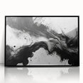 Fluid Black and White Abstract Bedroom Wall Art – Framed & Canvas