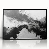 Fluid Black and White Abstract Bedroom Wall Art – Framed & Canvas
