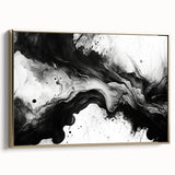 Fluid Black and White Abstract Bedroom Wall Art – Framed & Canvas