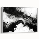 Fluid Black and White Abstract Bedroom Wall Art – Framed & Canvas