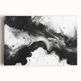 Fluid Black and White Abstract Bedroom Wall Art – Framed & Canvas