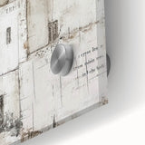 Close-up view of an abstract architecture wall art piece, showcasing vibrant colors and intricate geometric patterns on acrylic glass, ideal for modern decor.