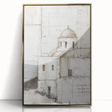 Framed abstract architecture wall art featuring gold accents on a sleek acrylic surface, designed to enhance modern interiors with a sophisticated touch.
