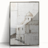 Abstract architecture wall art framed in silver acrylic, showcasing geometric shapes and vibrant colors, perfect for modern home decor. Ideal for enhancing contemporary interiors.