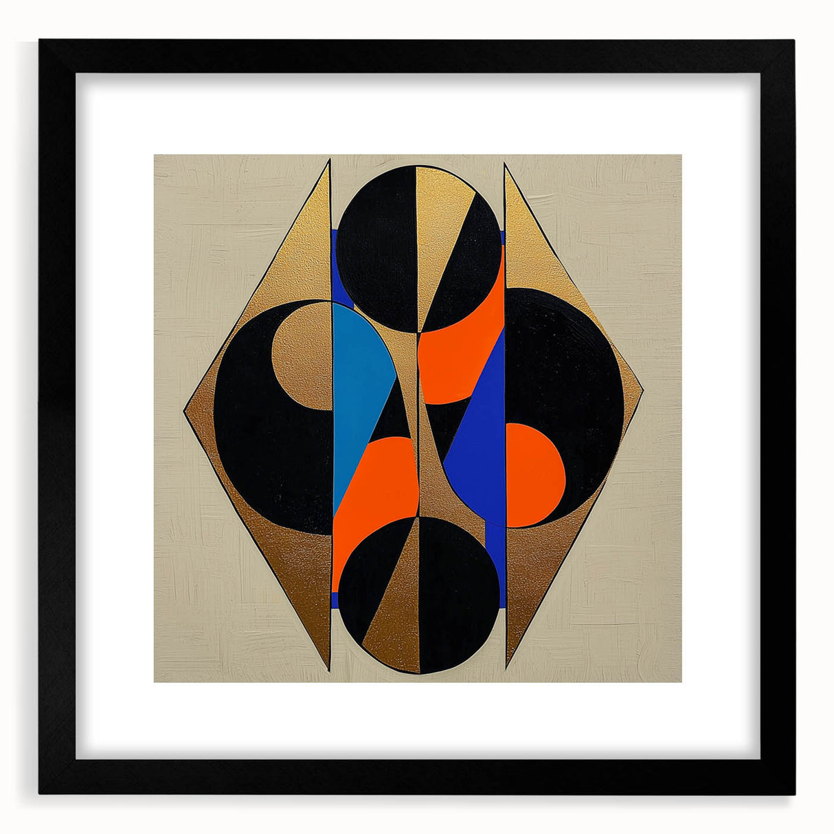 Abstract geometric frame design in matte black, showcasing a modern art piece with sharp angles and a clean aesthetic, ideal for contemporary decor.