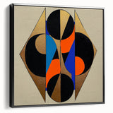 Framed geometric abstract canvas artwork showcasing a bold black design, viewed from the side, perfect for modern home decor. Ideal for enhancing contemporary interiors with artistic flair.