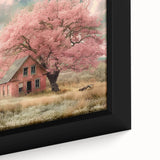 Extra large framed canvas featuring a close-up of black textured cottages with colorful accents, ideal for living room decor.