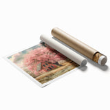 Extra large rolled print of floral art featuring muted earth tones, ideal for classy bathroom or large living room decor.