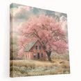 Canvas print of quaint cottages in muted earth tones, ideal for kitchen wall art.