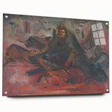 Expressionist Hunting Scene – Bold Abstract Boar Hunt Canvas Art