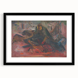 Expressionist Hunting Scene – Bold Abstract Boar Hunt Canvas Art