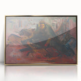 Expressionist Hunting Scene – Bold Abstract Boar Hunt Canvas Art