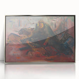 Expressionist Hunting Scene – Bold Abstract Boar Hunt Canvas Art