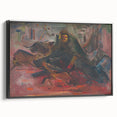 Expressionist Hunting Scene – Bold Abstract Boar Hunt Canvas Art