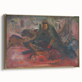 Expressionist Hunting Scene – Bold Abstract Boar Hunt Canvas Art