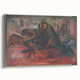 Expressionist Hunting Scene – Bold Abstract Boar Hunt Canvas Art