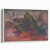 Expressionist Hunting Scene – Bold Abstract Boar Hunt Canvas Art