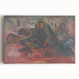 Expressionist Hunting Scene – Bold Abstract Boar Hunt Canvas Art
